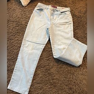 Gloria Vanderbilt Blue Straight Jeans with Textured Denim